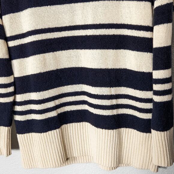Lou & Gray Long Sleeve Sweater Small Minimal Preppy Knit Striped Pullover - Picture 4 of 6